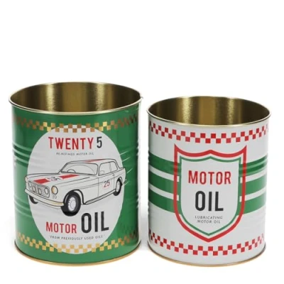 Image of Rex London Medium Motor Oil storage tins (set of 2)