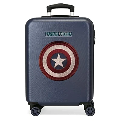 Image of Marvel Avengers Captain America Blue Cabin Suitcase 38 x 55 20 cm Rigid ABS Combination Lock 34 Litre 2.6 kg 4 Double Wheels Hand Luggage