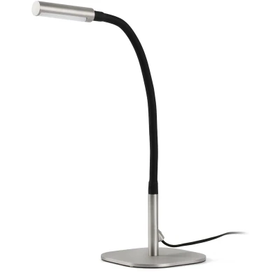 Image of Serp LED Desk Lamp Black, Matt Nickel