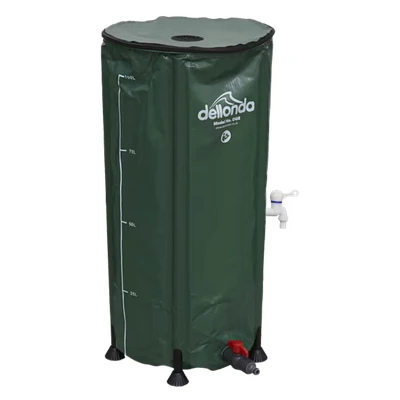 Image of Dellonda Collapsible PVC Garden Water Butt with Zipped Lid &amp; Drain Tap 100L