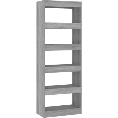 Image of vidaXL Book Cabinet/Room Divider Grey Sonoma 60x30x166 cm Engineered Wood