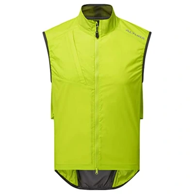 Image of Altura Mens Airstream Lightweight Water Repellent Packable Cycling Gilet Lime Large