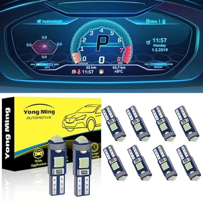 Image of YONGMING T5 74 73 2723 2721 W3W Wedge LED Bulb Extremely Bright For Car Auto Dashboard Instrument Reading Gauge Panel Light Ice Blue