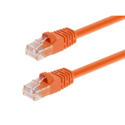 Image of Monoprice 50FT 24AWG Cat6 500MHz Crossover Ethernet Bare Copper Network Cable Orange