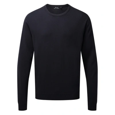 Image of Premier Adults Unisex Cotton Rich Crew Neck Sweater (Navy) Size Medium