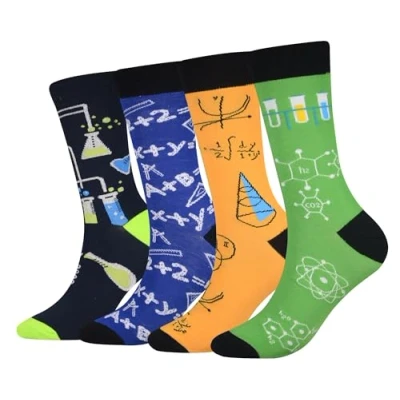 Image of Men&#039;s EUR 42 46 Science Socks Mathematics Physics Chemistry Gift Crazy Novelty Dress Crew Calf (Physics Chemistry)