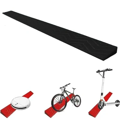 Image of Threshold Ramps Wheelchair Ramp, 2 5.5Cm Rise Non Slip, Household Ramp Transition Strip For Thresholds,Doorways And Bathroom (Color : Svart, Size Height 4cm)