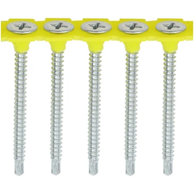 Image of 2x TIMCO Collated Drywall Screws PH Bugle Self Tapping Thread Drilling Zinc 00040COLLSD Pack of 1000