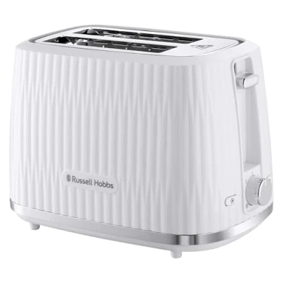 Image of Russell Hobbs Eden 2 Slice Toaster (6 Browning settings, High lift feature, Frozen, reheat, cancel functions, Removable crumb tray, 800W, White) 27370