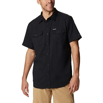 Image of Columbia Men&#039;s Utilizer 2 Solid Short Sleeve Shirt Shirt, Black, Size L