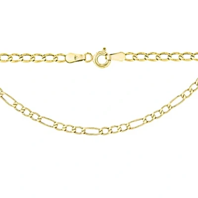 Image of Carissima Gold Women&#039;s 9 ct Yellow Hollow 2.5 mm Figaro Chain Necklace of Length 46 cm/18 Inch