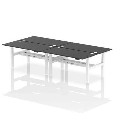 Image of Air B2B 1600x800mm Height Adjustable 4P Bench Desk CP Black/White