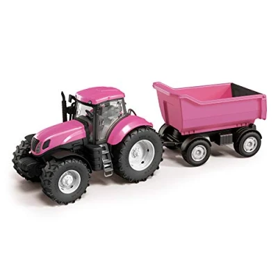 Image of URBN TOYS Kids Outdoor Beach Pink Tractor With Trailer
