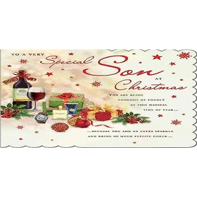 Image of Piccadilly Greetings Traditional Christmas Card Son 223 mm sq