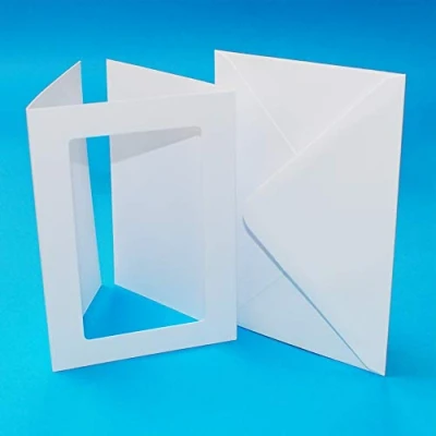 Image of A6 3 FOLD White Rectangle Aperture