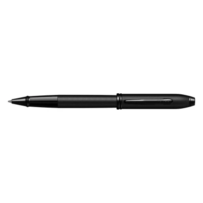 Image of CROSS Townsend Refillable Click Off Cap Sandblasted PVD Micro Knurl Rollerball Pen, Medium Ballpoint, includes Premium Gift Box and Black Gel Ink Cartridge, 1 Pack,