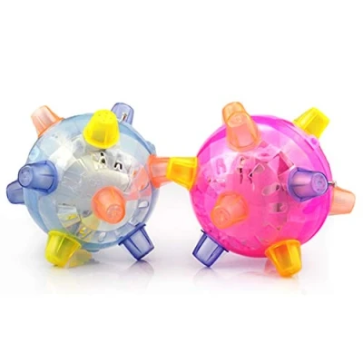 Image of Dog Ball Glong Bouncing Toy, Lit up Funny Intertive Jum Automatically for Dogs Cats, Flashing Sprinll Toy th &amp; Music