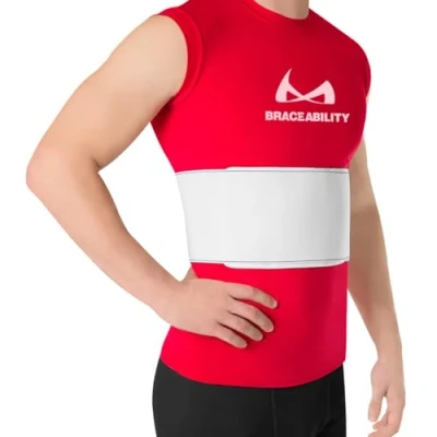 Image of BraceAbility Rib Injury Binder Belt Men&#039;s Cage Protector Wrap for Sore or Bruised Ribs Support, Sternum Injuries (Male Fits 34 60 Chest)