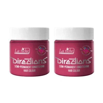 Image of 2x La Riche Directions Semi Permanent Hair Color 100ml Tub Flamingo Pink