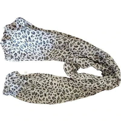 Image of Fat catz copy Ladies Black &amp; White Coloured Small Animal Leopard Print Fashion Shawl Scarf