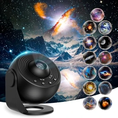 Image of Planetarium Projector for Bedroom, 13 in 1 Galaxy Star Light, Nebula Night Light with Timer, LED Space Lamp Room Decor Adults Kids, Black