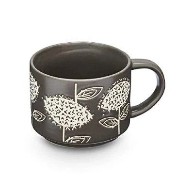 Image of Cooksmart British Designed Stacking Coffee Mug Ceramic Mugs For Home or Work Large Hot Drinks Tea And Cups Retro Meadow