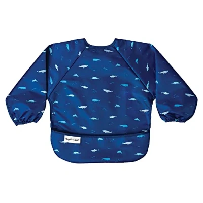 Image of Tiny Twinkle Mess Proof Full Sleeved Bib Tug Closure, Waterproof Smock, Baby Toddler 6 24 Months