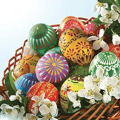 Image of DAISY Easter 3 Ply Tissue Paper Napkins Decorative Serviettes for Decoupage 33cm x (Pack of 20) (Decorated Eggs)