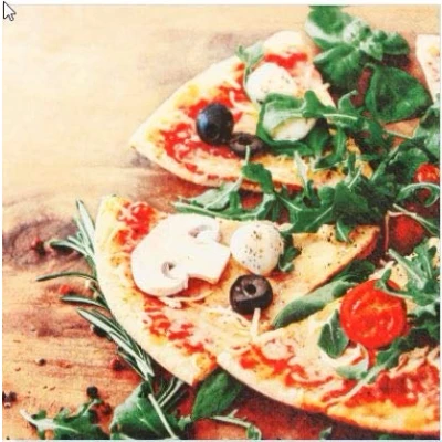 Image of Servietten Essen und Trinken 20 Pack 33 x cm Disposable Napkins, Pizza Design, 3 Ply, Made in Germany