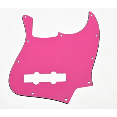 Image of KAISH 4 String J Bass Style Pickguard Pick Guard Scratch Plate for USA/Mexico Jazz Pink 3 Ply