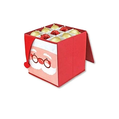 Image of ALAYSTAR Christmas Bauble Xmas Tree Decoration Storage Box Collapsible Design Promotes Space Saving Perfect Stylist Unit (RED)