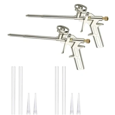 Image of MKB Foam Gun 2 Pcs Professional Expanding PU Foaming Cleaner Applicator Spray Metal Dispensing Filling Seal Tool Application Caulking