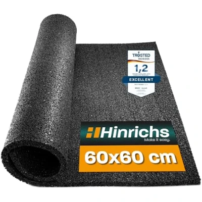 Image of Hinrichs Anti Vibration Mat for Washing Machines 60x60x0,6cm Machine Can Be Cut to Size Rubber