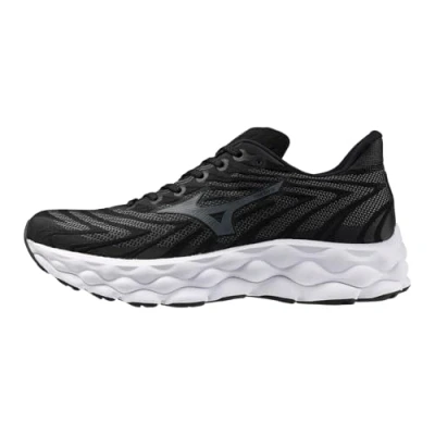 Image of Mizuno Men&#039;s Wave Sky 8 2e Running Shoe, Black/Metallic Grey, 10 UK
