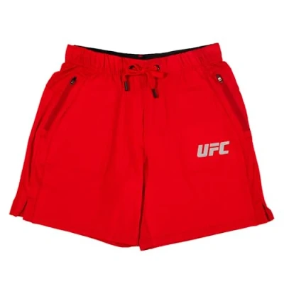 Image of UFC Men’s Elastic Waist Shorts Without Brief, Color red, Size XXL