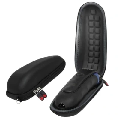 Image of Hermitshell EVA Hard case with Carabiner for Braun 3Series 3 340s 380S 4 320S 3040 3080 3090 Wet &amp; Dry Electric Shaver Color Black