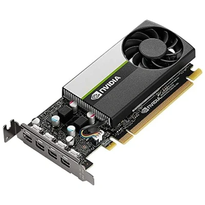 Image of PNY NVIDIA T1000 Professional Graphic Card 4GB GDDR6 PCI Express 3.0 x16, Single Slot, 4x Mini DisplayPort, 8K Support, Ultra quiet active fan, VCNT1000 PB