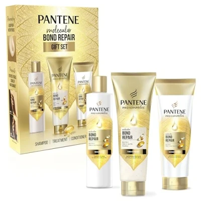 Image of Pantene Molecular Bond Repair Gift Set: Shampoo, Conditioner, Treatment