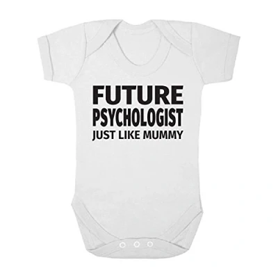 Image of Future Psychologist Just Like Mummy Cute Boys and Girls Baby Vest Bodysuit (0 3 Months, White)