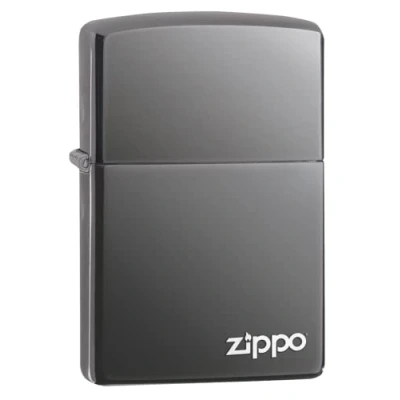 Image of Zippo Windproof Lighter Logo Black Ice, Laser Engrave Refillable for Lifetime Use Adjustable Flame Gift Box Metal Construction Made in USA
