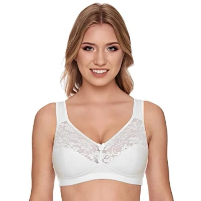 Image of Susa Women&#039;s Damen Bh O. Bügel 27931 Non Wired Bra, White/Black, 46D (Pack of 2)