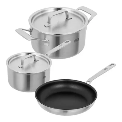 Image of Kuhn Rikon 37882 Culinary Fiveply 3 Piece Mixed Pots &amp; Pans Set
