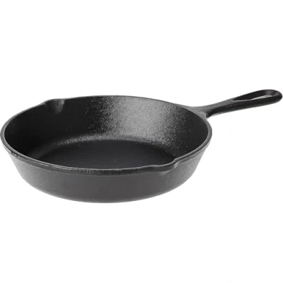 Image of Gr8 Home Cast Iron Skillet Pan Non Stick Round Frying Grill Kitchen Fry Cooking Cookware