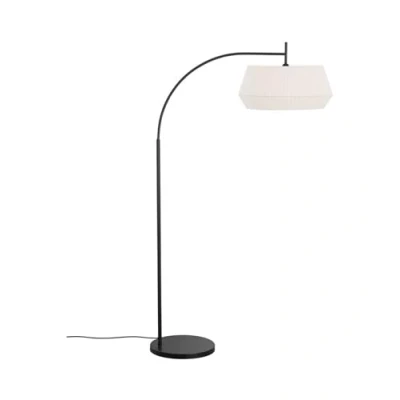 Image of Nordlux Dicte Floor Lamp Modern White Cotton Shade, Elegant Curved Design, 150cm Cable with Switch, E27 Bulb Compatible (Max 60W) Ideal for Living Rooms &amp; Bedrooms