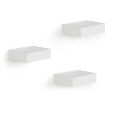 Image of Umbra Showcase Shelves Set Gallery Display, Floating Wall Shelf for Small Objects and More, of 3, White, 10.5 X 7.8 3 cm