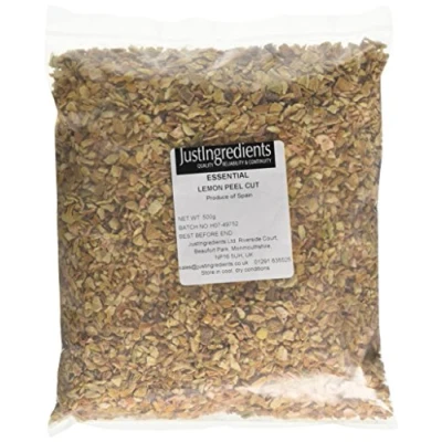 Image of JustIngredients Essentials Lemon Peel Coarse Cut 500 g (Pack of 2)