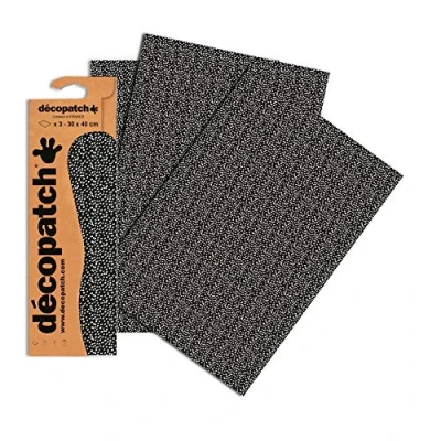 Image of Décopatch Ref C743O Black &amp; White Dots Pattern Paper Pack Each Sheet 30 x 40cm, of 3 Sheets Best Used With Décopach Glue Varnish,