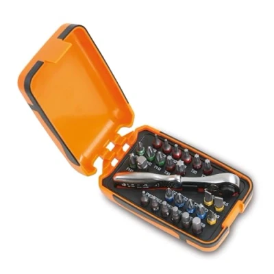 Image of Beta 8600880 Model 860 /C27 25 Bits, 1 Connector and Reversible Ratchet In Plastic Case, 1/4 Hex