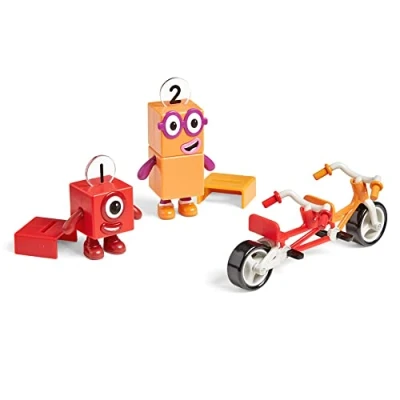 Image of Learning Resources Numberblocks One and Two Bike Adventure Official Collectible Toys, Includes Two, Tandem Bike, Helmets, with Posable Arms for Realistic Play, Use Display