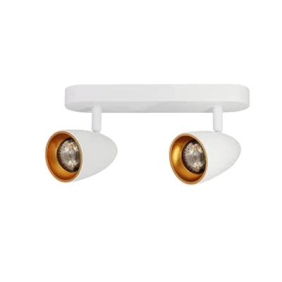 Image of EDO Double lamp Ceiling OVO 2 White Gold LED IP20 GU10 Light, Rotating Spotlight GU10, Spotlight, 230V, for Living Room, Goldring EDO777238